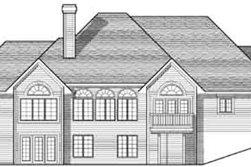 Home Plan - Exterior - Rear Elevation for European House Plan #70-796 - 4 bed, 3 bath