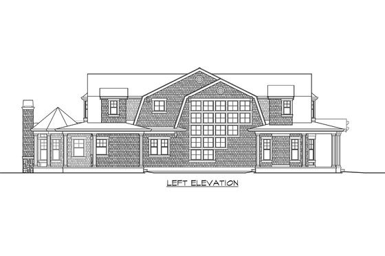 Exterior - Other Elevation 1 for Colonial House Plan #132-172 - 4 bed, 4.5 bath