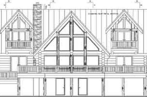 Exterior - Rear Elevation 3 for Log House Plan #117-102 - 3 bed, 2 bath