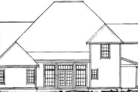 Exterior - Rear Elevation for Traditional House Plan #20-358 - 4 bed, 3.5 bath