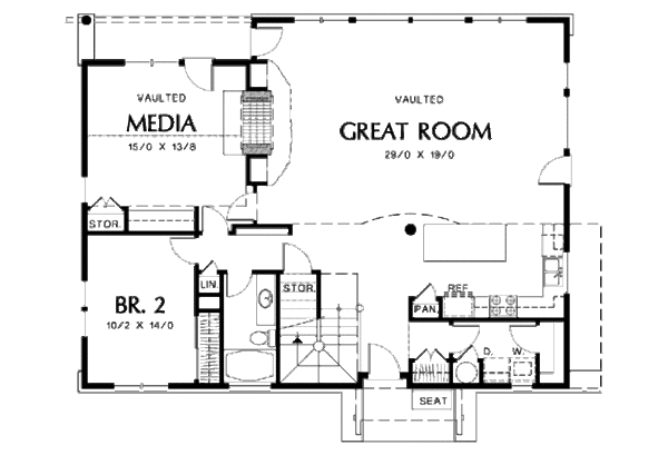 Dream House Plan - Craftsman Floor Plan - Main Floor Plan #48-381