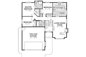 Floor Plan - Main Floor for Traditional House Plan #18-304 - 3 bed, 2 bath