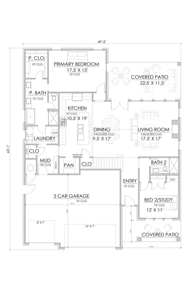 Traditional Floor Plan - Main Floor Plan #1098-15