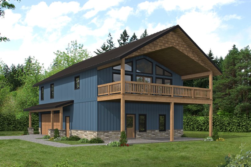 House Blueprint - Craftsman Exterior - Front Elevation Plan #117-1022