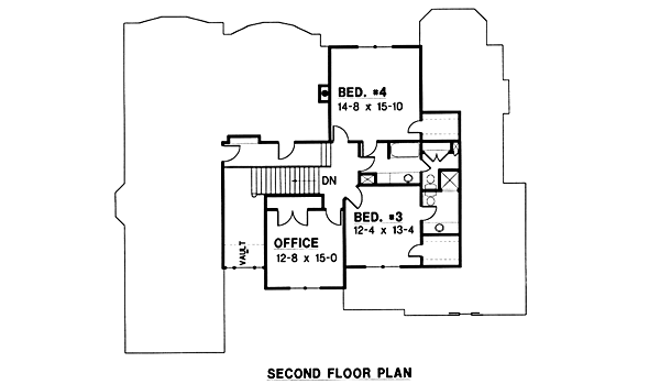 Traditional Floor Plan - Upper Floor Plan #67-107