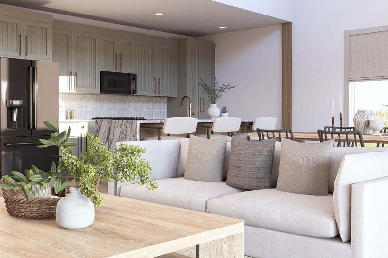 Dream House Plan - Interior - Family Room 2 for Barndominium House Plan #455-677 - 3 bed, 3.5 bath