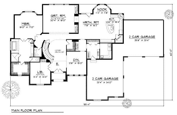 Home Plan - European Floor Plan - Main Floor Plan #70-531