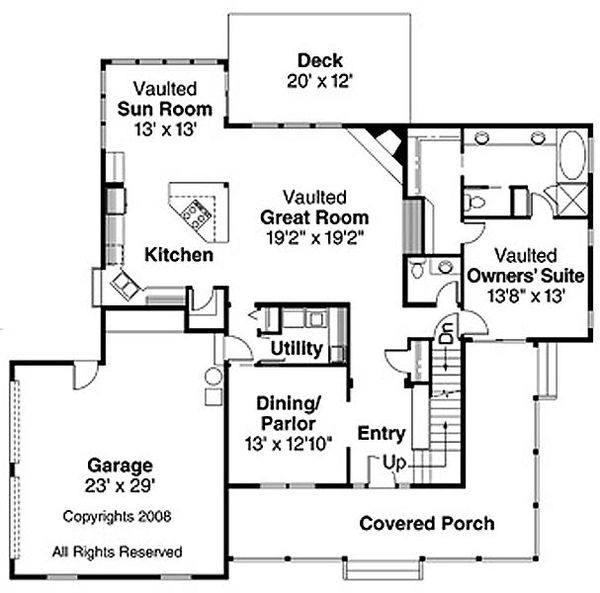 Architectural House Design - Farmhouse Floor Plan - Main Floor Plan #124-193