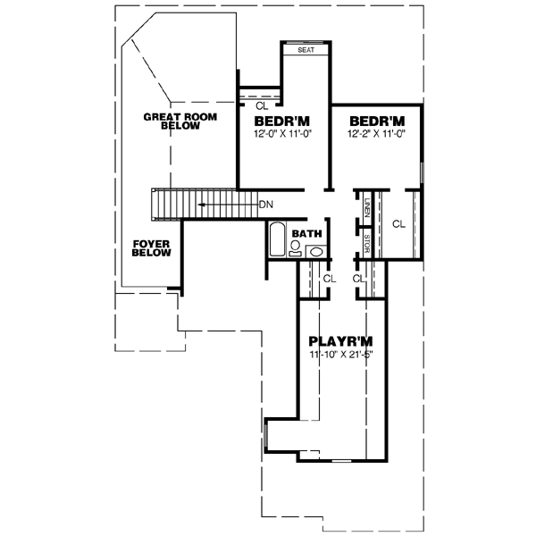 European Floor Plan - Upper Floor Plan #34-198