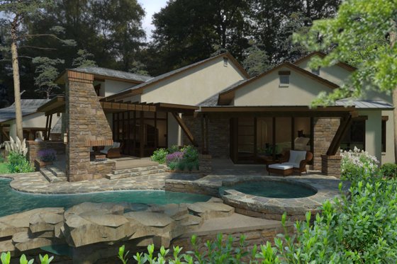 Exterior - Outdoor Living for European House Plan #120-182 - 3 bed, 4 bath