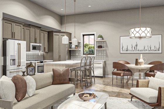 Interior - Family Room 2 for Adobe / Southwestern House Plan #455-603 - 3 bed, 2 bath