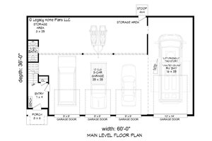 Floor Plan - Main Floor for Contemporary House Plan #932-670 - 2 bed, 1.5 bath