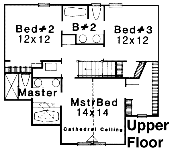 Architectural House Design - Victorian Floor Plan - Upper Floor Plan #310-176