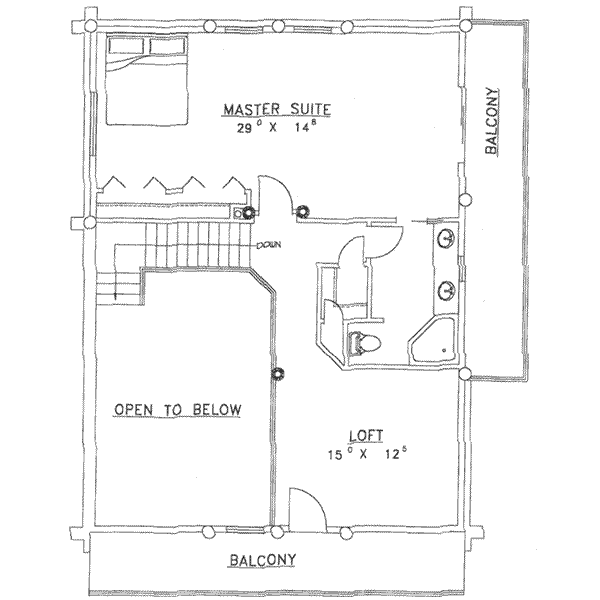 Home Plan - Log Floor Plan - Upper Floor Plan #117-106