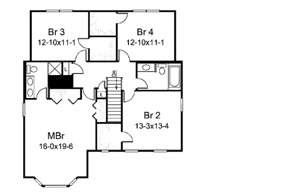 Victorian Floor Plan - Upper Floor Plan #57-540