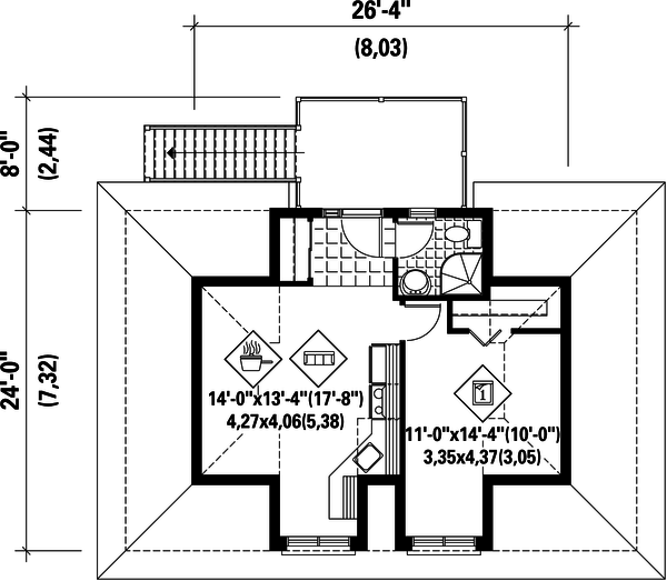 European Floor Plan - Upper Floor Plan #25-4751