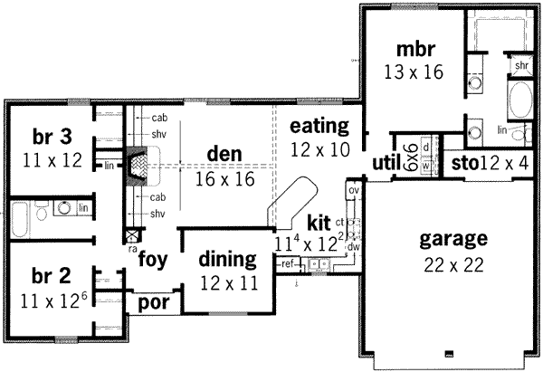 European Floor Plan - Main Floor Plan #16-263