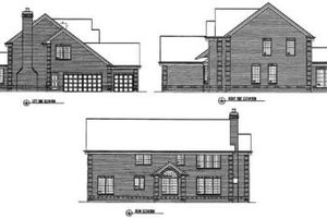 Exterior - Rear Elevation for European House Plan #9-102 - 4 bed, 2.5 bath
