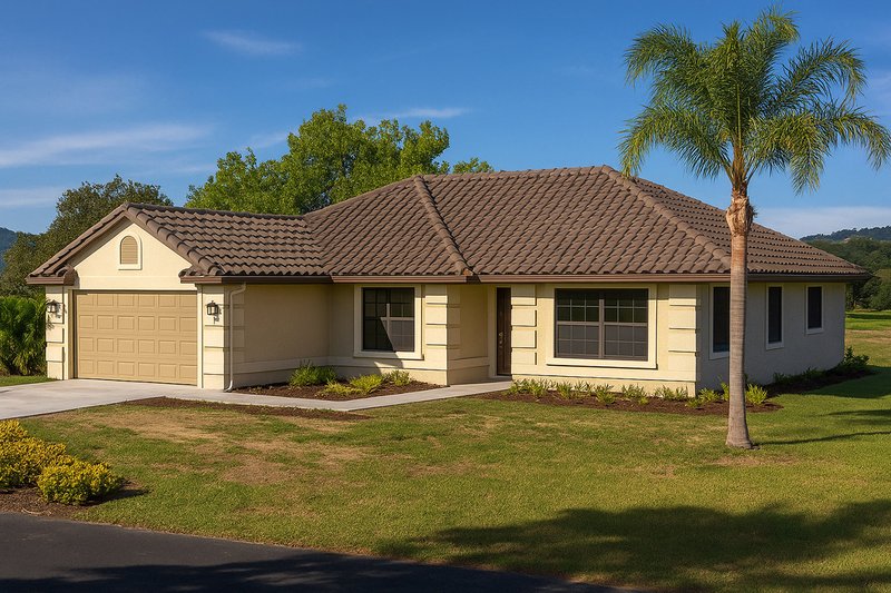 Home Plan - Mediterranean Exterior - Front Elevation Plan #124-1083