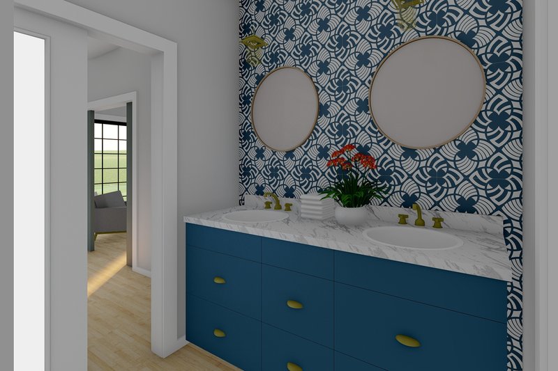 House Blueprint - Interior - Master Bathroom for Ranch House Plan #126-245 - 2 bed, 2 bath