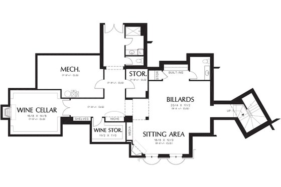 Floor Plan - Lower Floor for Mediterranean House Plan #48-361 - 5 bed, 5 bath
