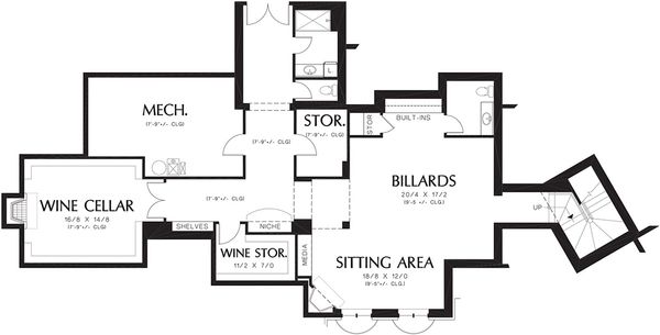 House Design - Mediterranean Floor Plan - Lower Floor Plan #48-361