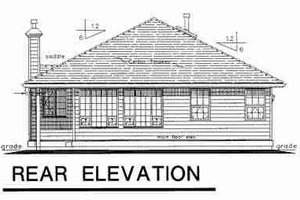 Exterior - Rear Elevation for Traditional House Plan #18-9256 - 2 bed, 1.5 bath