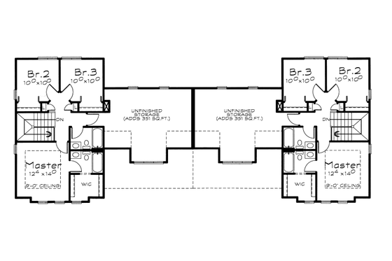 Floor Plan - Upper Floor for Traditional House Plan #20-2111 - 3 bed, 2.5 bath