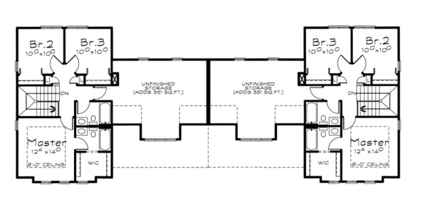 Architectural House Design - Traditional Floor Plan - Upper Floor Plan #20-2111