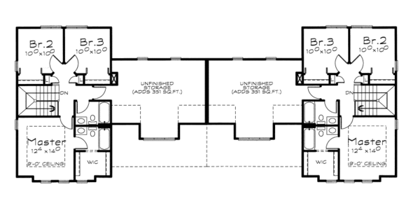 Traditional Floor Plan - Upper Floor Plan #20-2111