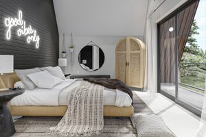 Interior - Bedroom for Cabin House Plan #455-297 - 2 bed, 2 bath