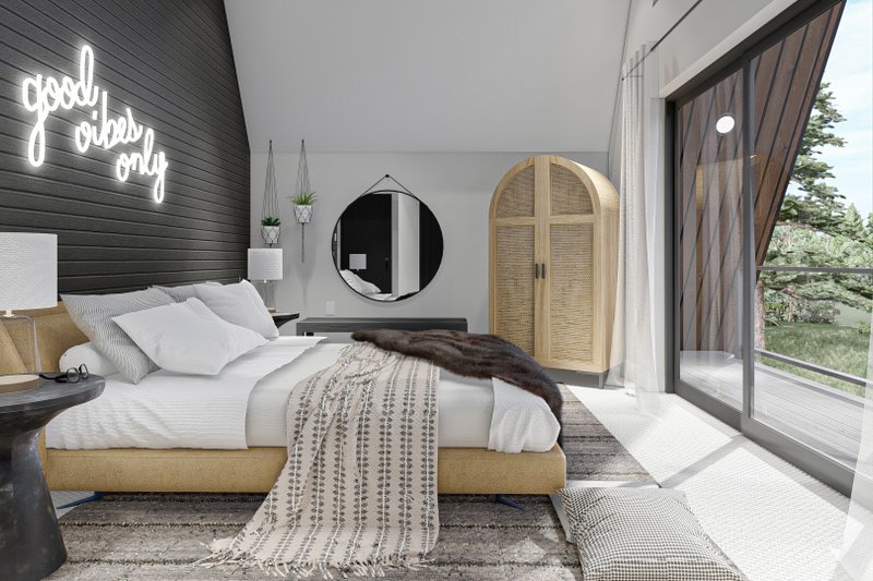 Architectural House Design - Interior - Bedroom for Cabin House Plan #455-297 - 2 bed, 2 bath