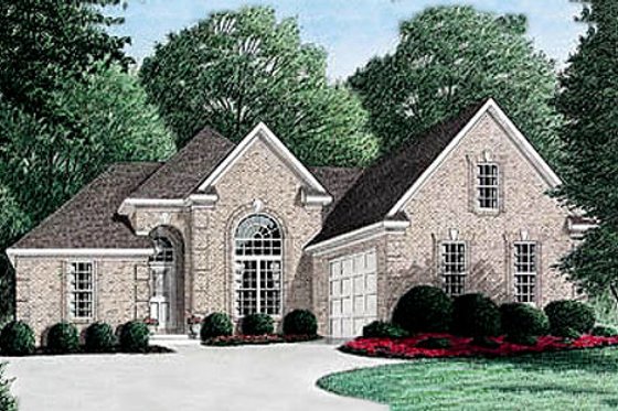 Exterior - Front Elevation for European House Plan #34-108 - 3 bed, 2 bath