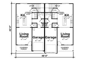 Floor Plan - Main Floor for Modern House Plan #20-2555 - 3 bed, 2.5 bath
