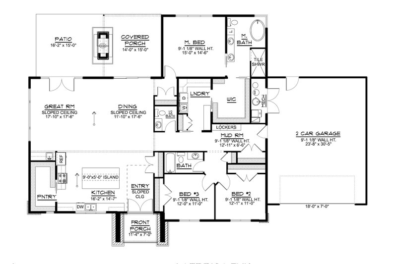 House Design - Floor Plan - Main Floor for Contemporary House Plan #1064-336 - 3 bed, 2.5 bath