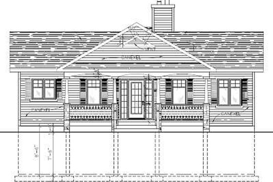 Exterior - Rear Elevation for Contemporary House Plan #138-224 - 3 bed, 2.5 bath