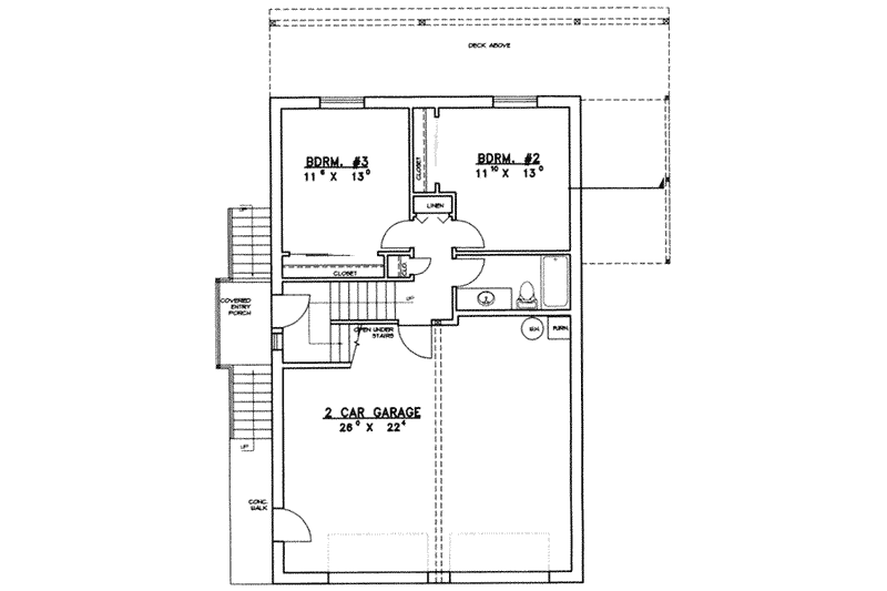 Dream House Plan - Floor Plan - Lower Floor for Modern House Plan #117-422 - 3 bed, 2.5 bath