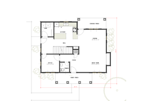 Floor Plan - Main Floor for Colonial House Plan #460-12 - 3 bed, 2.5 bath