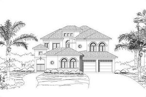 European Exterior - Front Elevation Plan #411-260