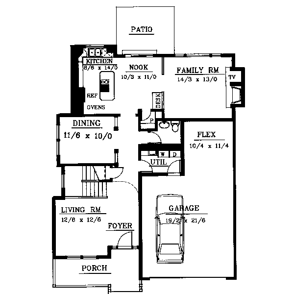Home Plan - Traditional Floor Plan - Main Floor Plan #94-208