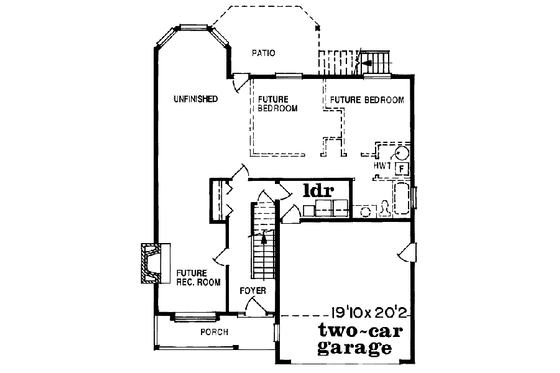 Floor Plan - Main Floor for Traditional House Plan #47-245 - 3 bed, 2 bath