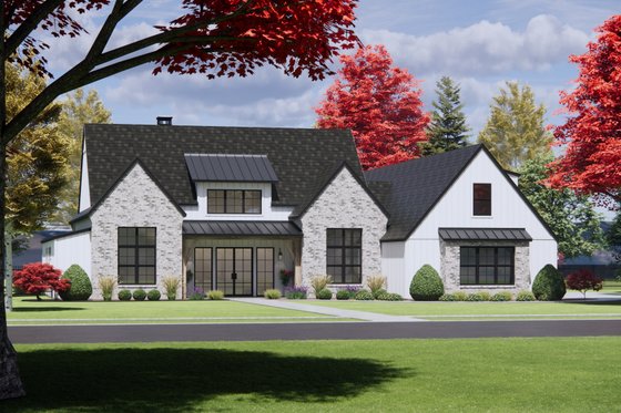 Exterior - Front Elevation 4 for European House Plan #1096-61 - 4 bed, 3.5 bath