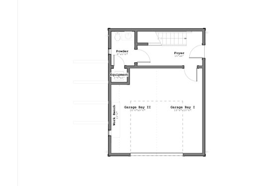Floor Plan - Lower Floor for Craftsman House Plan #926-1 - 1 bed, 1.5 bath