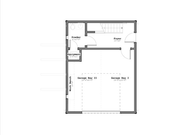 Craftsman Floor Plan - Lower Floor Plan #926-1