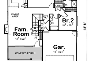 Exterior - Front Elevation 3 for Farmhouse House Plan #20-1224 - 4 bed, 3 bath