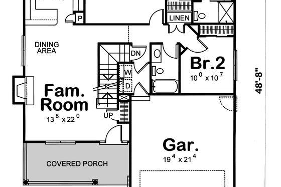 Exterior - Front Elevation 3 for Farmhouse House Plan #20-1224 - 4 bed, 3 bath