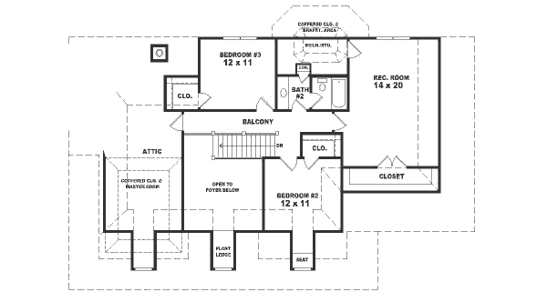 Southern Floor Plan - Upper Floor Plan #81-242