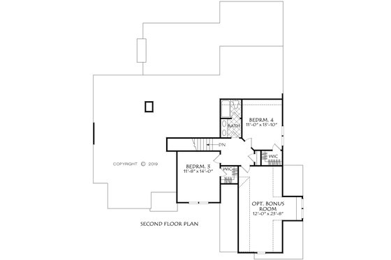 Floor Plan - Upper Floor for Farmhouse House Plan #927-1001 - 4 bed, 3.5 bath