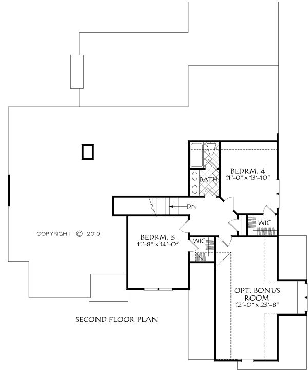 Farmhouse Floor Plan - Upper Floor Plan #927-1001