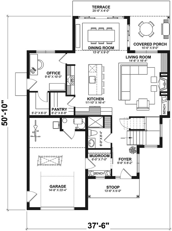Farmhouse Floor Plan - Main Floor Plan #23-2775